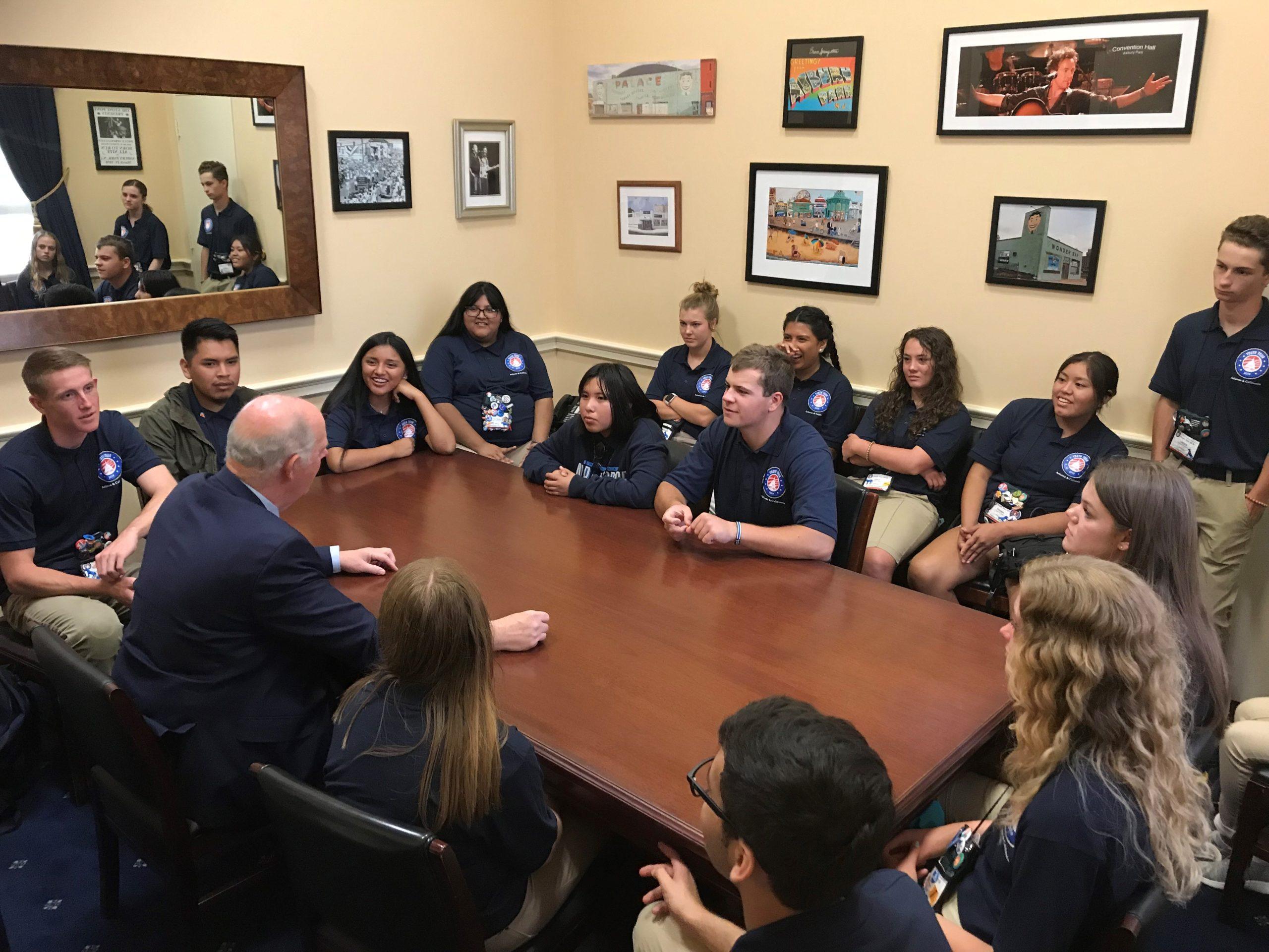 Local students from Graham, Greenlee and Cochise counties visit with Congressman Tom O’Halleran