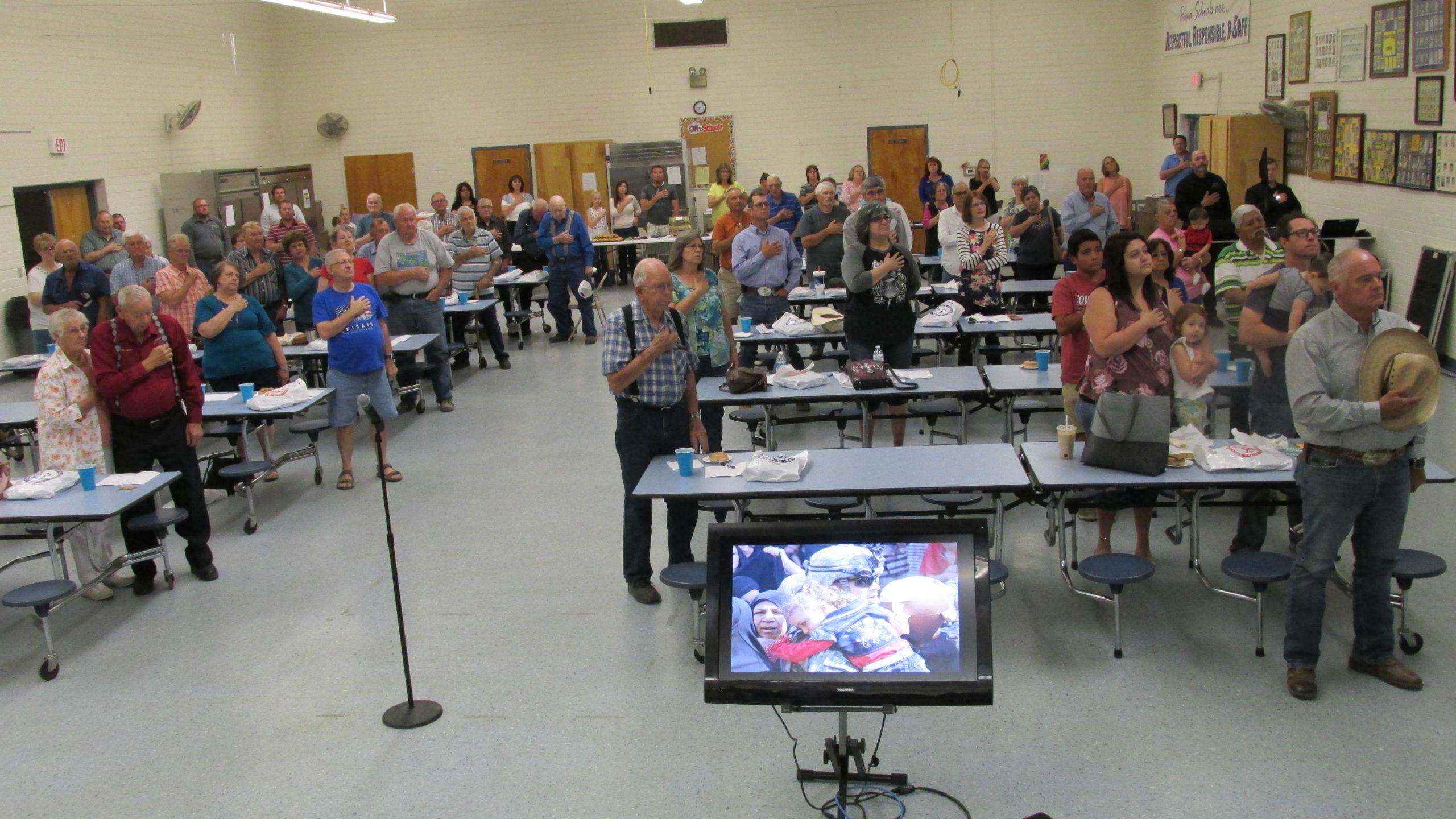 GCEC members pledging to the flag at the 2018 annual meeting